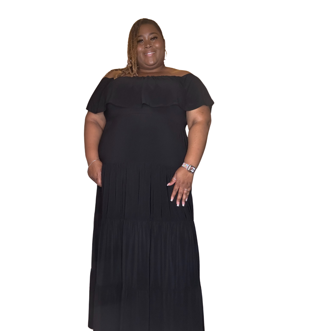 Two tier Black Maxi Dress