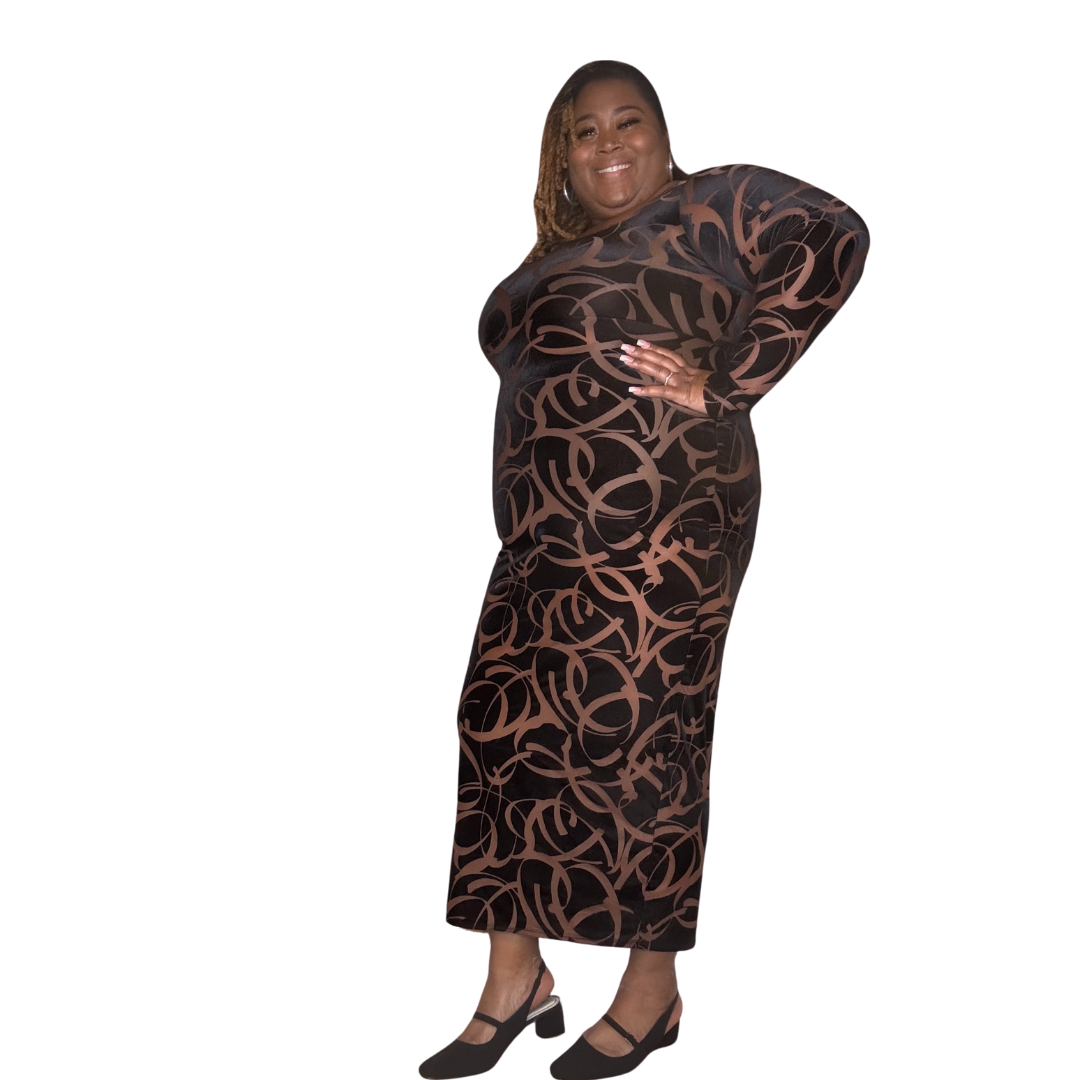 Mocha/Black Maxi Dress