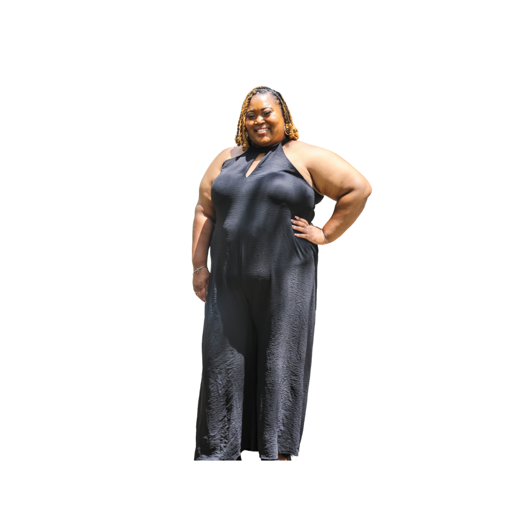 Black Halter Neck-Tie